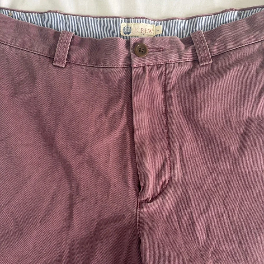 Vintage J.Crew Men's 36 Burgundy Plum Cotton Chino‎ Shorts Dadcore Golf Summer